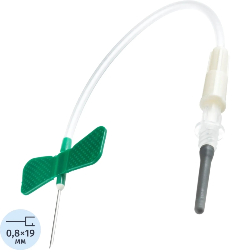Игла-бабочка 21G 10см зел. с луер-адапт. VACUETTE 450064 50шт/уп