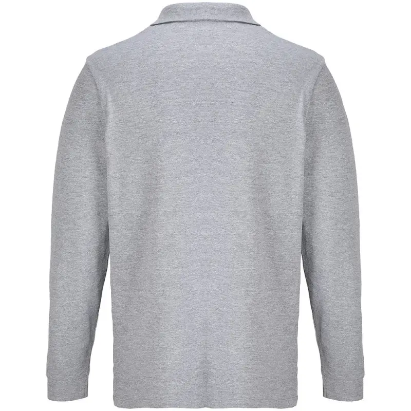 Рубашка поло унисекс с длинным рукавом Pacific LSL, серый меланж, размер XS