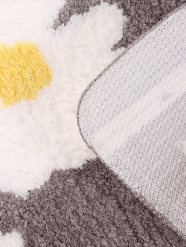 Коврик Доляна Daisies, 40×60 см, микрофибра, серый Коврик Доляна Daisies, 40×60 см, микрофибра, серый