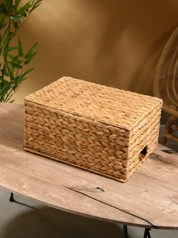 Корзинка прямоугольная с крышкой, 40×25×18 см, водный гиацинт Корзинка прямоугольная с крышкой, 40×25×18 см, водный гиацинт