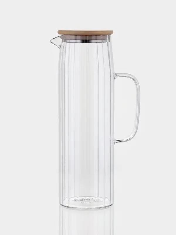 Кувшин Кувшин "Эко.Дольки" 1500 мл, 9×14×28 см, с бамбуковой крышкой