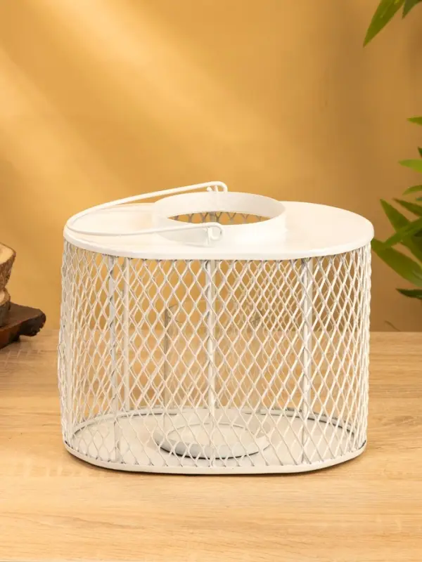 Подсвечник фонарь со стеклянной колбой 19,5х23х15,5 см, d 10 см, металл, цв. белый