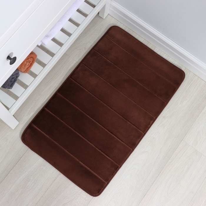 Коврик для ванной и туалета SAVANNA Memory foam, 50×80 см, цвет коричневый Коврик для ванной и туалета SAVANNA Memory foam, 50×80 см, цвет коричневый