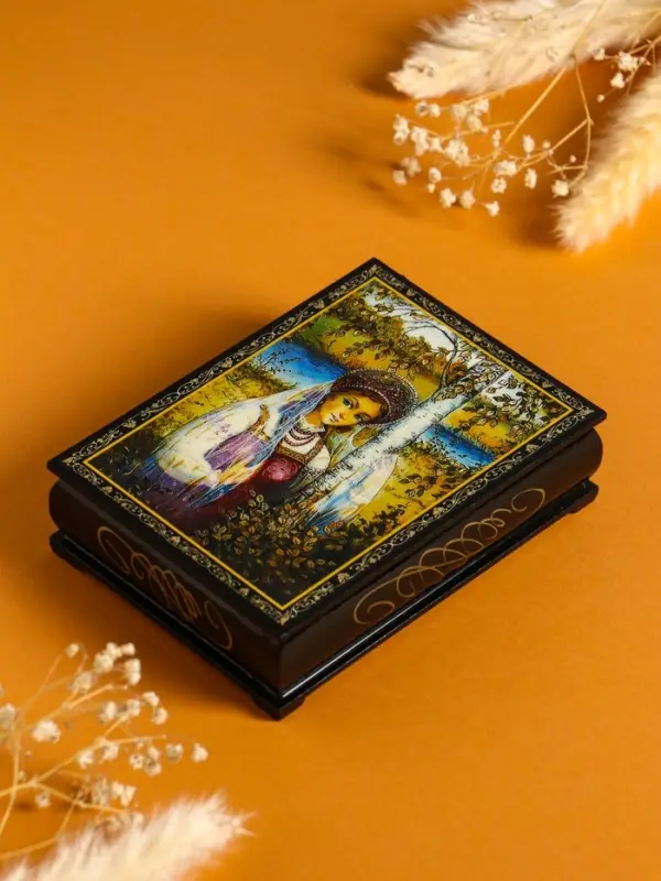 Шкатулка «Русская красавица», 10×14 см, лаковая миниатюра