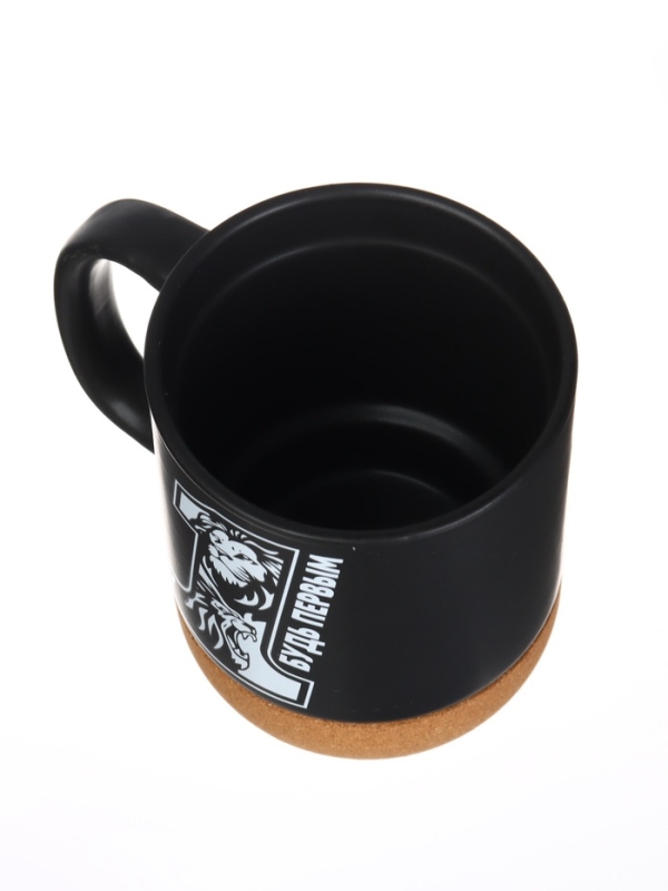 Кружка керамическая с пробковым дном Дорого внимание «Будь первым», 400 мл