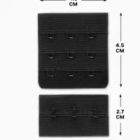 Застёжка для бюстгальтера, 3 ряда 3 крючка, 10 шт., чёрная