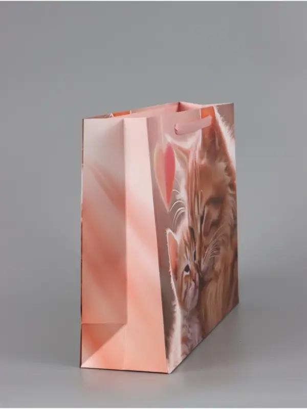 Пакет подарочный ламинированный горизонтальный &laquo;Котики&raquo;, 40&times;31&times;11.5 см