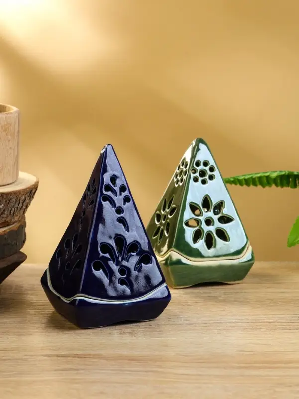 Подсвечник &laquo;Пирамидка&raquo;, 8&times;8&times;12 см, керамика, МИКС