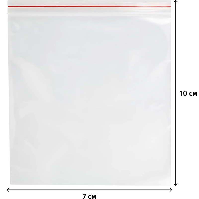 Пакет с замком (Zip-lock)&nbsp;7х10 см 32 мкм 1000 шт/уп эконом