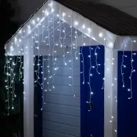 Гирлянда &laquo;Бахрома&raquo; 3&times;0.9 м, IP44, УМС, белая нить, 232 LED, свечение белое, 220 В