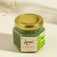 Свеча ароматическая в банке 70 гр воска, алое Свеча ароматическая в банке 70 гр воска, алое