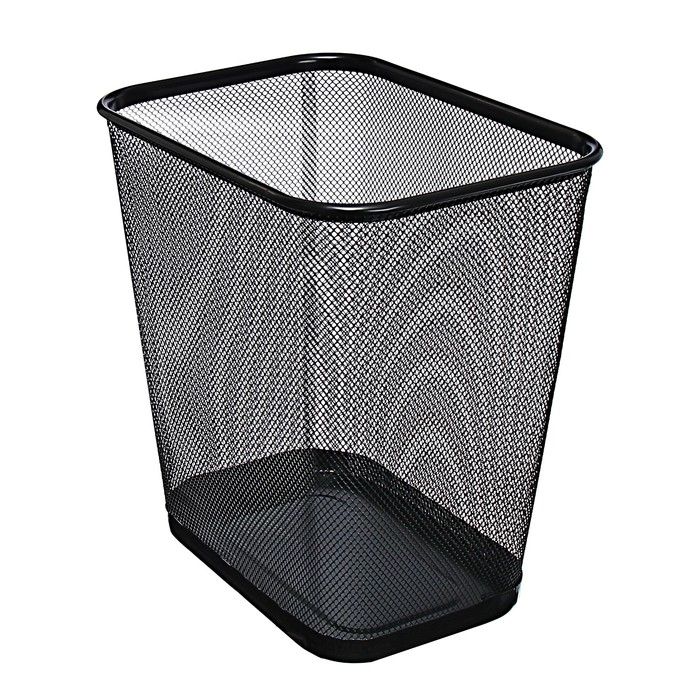 Корзина для бумаг Calligrata, 14 литров, сетка, металлическая, прямоугольная, чёрный Корзина для бумаг Calligrata, 14 литров, сетка, металлическая, прямоугольная, чёрный