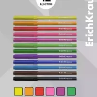 Фломастеры 12 цветов ErichKrause Aquamarine, европодвес