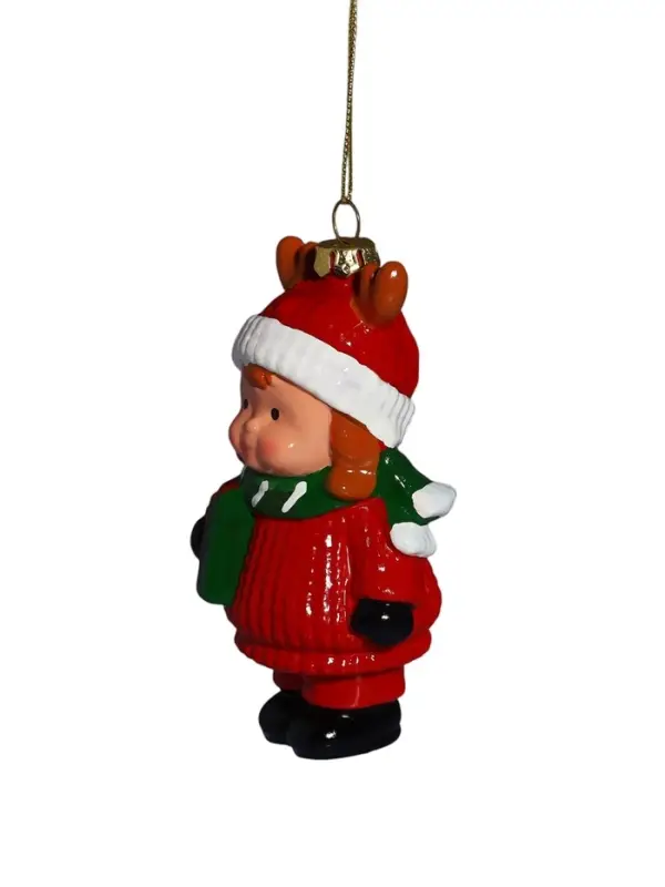 Ёлочная игрушка &laquo;Праздник. Девчонка&raquo;, 11.5&times;6.5 см, красная