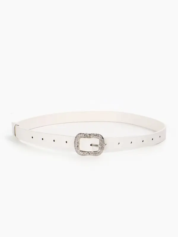 Ремень женский, металлическая пряжка, 2.3&times;105 см, белый