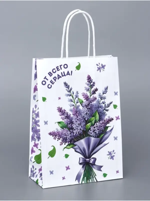 Пакет крафт, «От всего сердца», 18×8×25 см Пакет крафт, «От всего сердца», 18×8×25 см