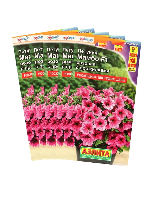 Семена Петуния Мамбо F1 розовая с прожилками многоцветковая,набор 5 шт Семена Петуния Мамбо F1 розовая с прожилками многоцветковая,набор 5 шт