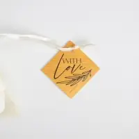 Мешочек подарочный органза бежевый &laquo;С любовью&raquo;, с шильдиком, 7 х 9 см +/- 1.5 см