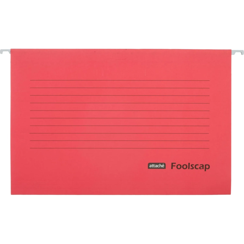 Папка подвесная Attache Foolscap, картон красный, до 200л., 5шт/уп