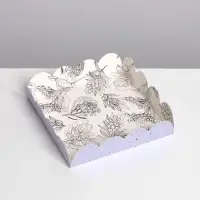 Коробка для печенья, кондитерская упаковка с PVC крышкой, &laquo;Грозди&raquo;, 13 х 13 х 3 см