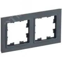 BRITE Рамка 2 поста РУ-2-БрГ графит