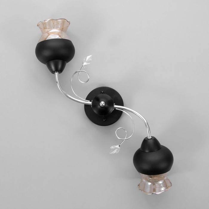 Люстра Люстра "Авиталь" 2хЕ27 40Вт чёрно-хромовый 53х20х23 см BayerLux