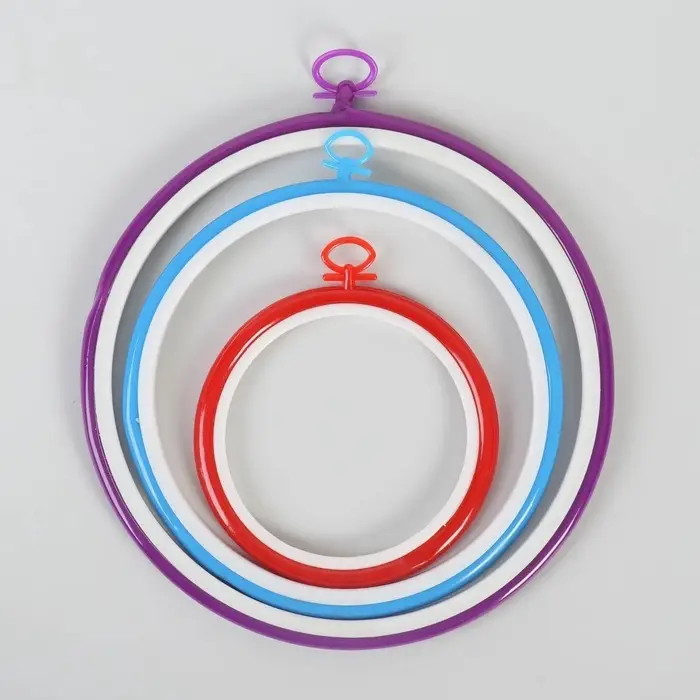 Пяльцы для вышивания с подвесом, d=12/17/21 см, 3 шт., разноцветные