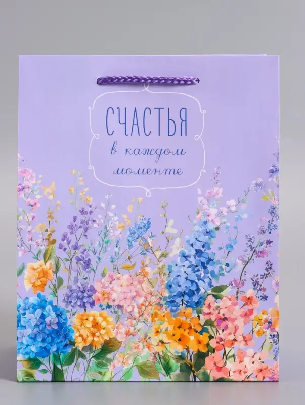 Пакет подарочный ламинированный &laquo;Счастья&raquo;, 18&times;22.3&times;10 см
