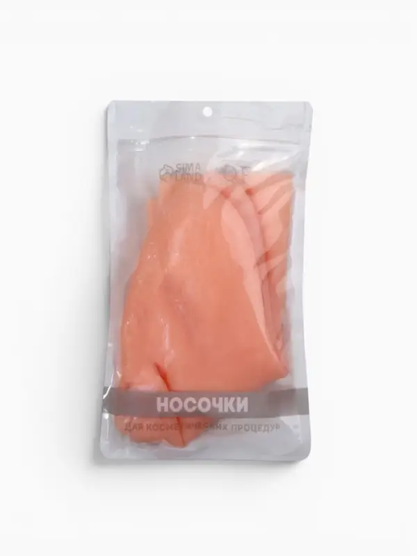 Носочки для педикюра, высокие, силиконовые, универсальный размер, 21&times;19 см, бежевые