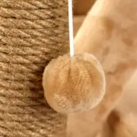 Домик для кошек с когтеточкой &laquo;Домосед&raquo;, с лестницей и площадкой, 60&times;35&times;56 см, бежевый