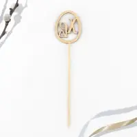 Топпер деревянный для кулича &laquo;ХВ&raquo; на пасху, 5,5 х 4,5 см