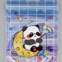 Пакет подарочный, с zip-lock застежкой, &laquo;Панда на луне&raquo;, 15&times;23&plusmn;1 см МИКС