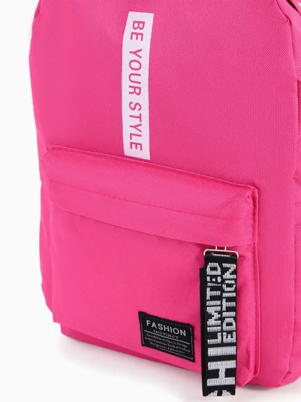 Рюкзак молодёжный на молнии, с карманами, размер 27&times;10&times;37.5 см, малиновый