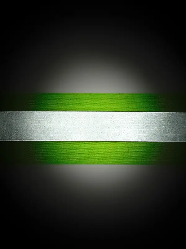 Светоотражающая лента-резинка, 50 мм, 10&plusmn;1 м, зелёная