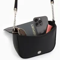 Сумка женская мессенджер TEXTURA на магните, 15&times;6&times;13 см, чёрная