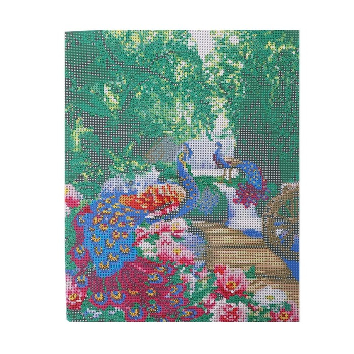 Алмазная мозаика с полным заполнением на подрамнике «Павлины», 40 х 50 см Алмазная мозаика с полным заполнением на подрамнике «Павлины», 40 х 50 см