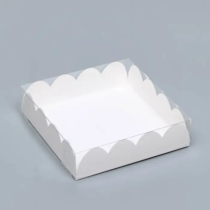Коробка для печенья, белая, 12×12×3 см