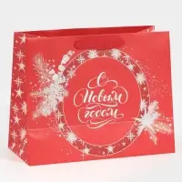 Пакет подарочный новогодний ламинированный «Новогоднее вдохновение», MS 18 х 23 х 10 см