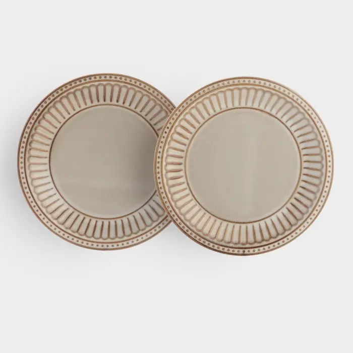 Тарелки Доляна &laquo;Винтаж&raquo;, d=20 см, набор 2 шт., керамика, бежевые