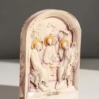 Икона с подвесом "Святая троица", размер 12х9х2 см, гипс, роспись