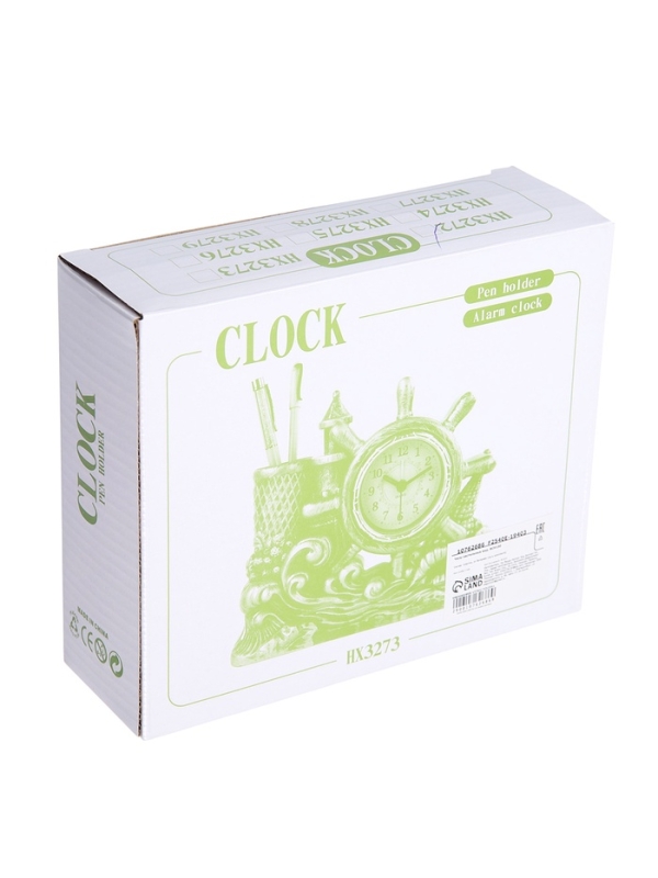 Часы настольные - органайзер для канцелярии будильник «Кони», 14×17×4 см Часы настольные - органайзер для канцелярии будильник «Кони», 14×17×4 см