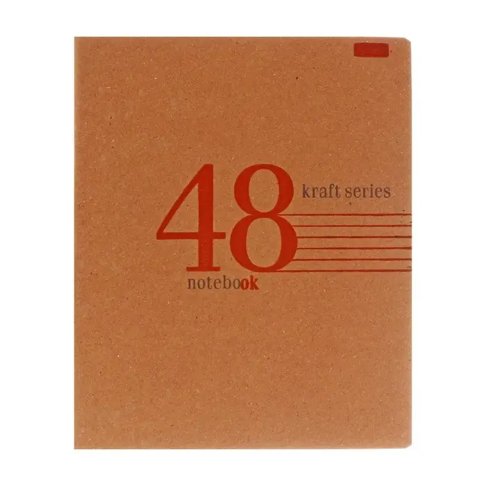 Тетрадь 48 листов, в клетку, Тетрадь 48 листов, в клетку, "КРАФТ", обложка крафт-картон, блок офсет 65г/м², МИКС