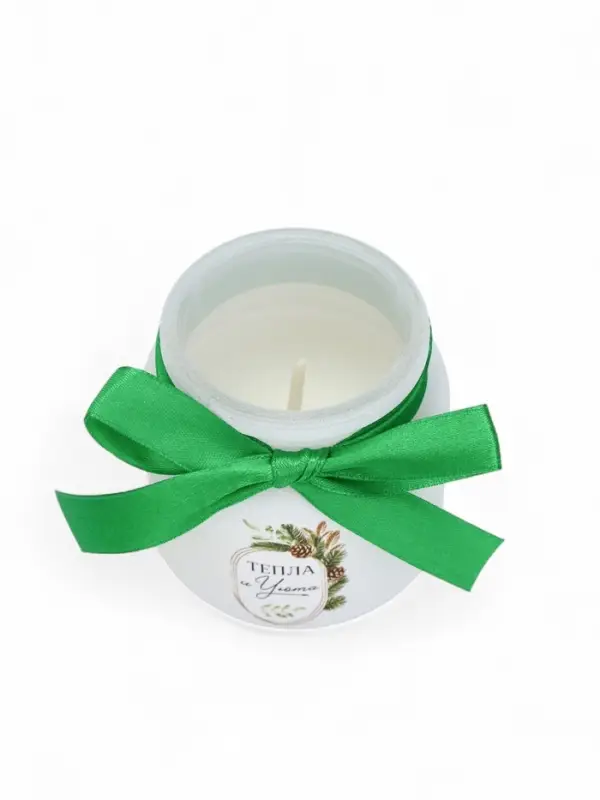 Свеча ароматическая в стакане «С Новым годом», аромат хвойный лес