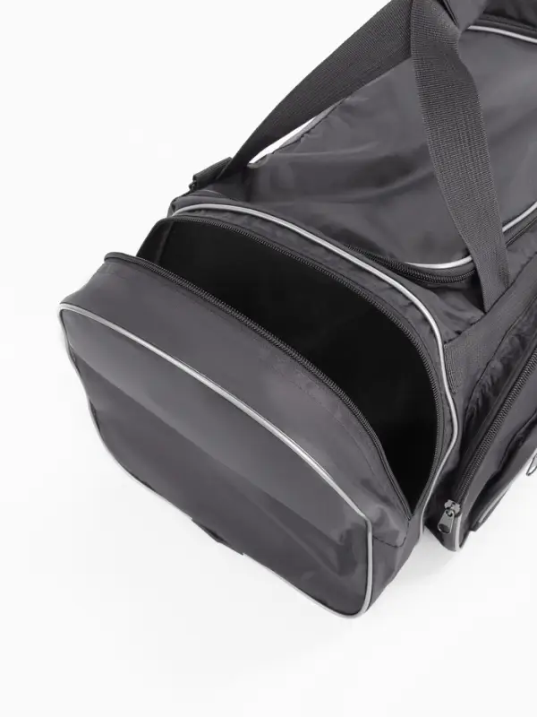 Сумка дорожная на молнии, 4 наружных кармана, длинный ремень, цвет серый Сумка дорожная на молнии, 4 наружных кармана, длинный ремень, цвет серый