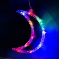 Гирлянда &laquo;Бахрома&raquo; 2.7&times;0.9 м с насадками &laquo;Месяц&raquo;, IP20, прозрачная нить, 138 LED, свечение мульти, 8 режимов, 220 В