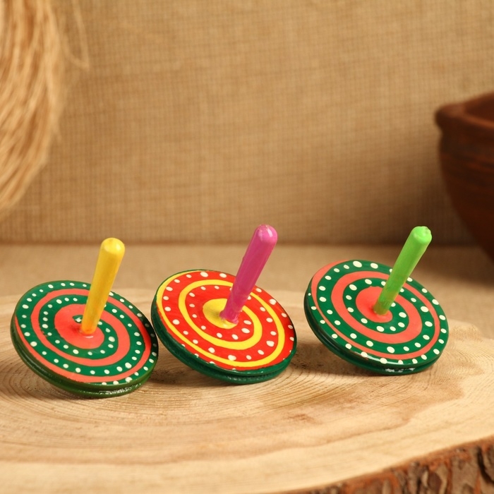 Сувенир волчок Сувенир волчок "Спираль", дерево, микс