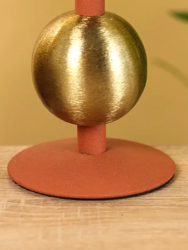 Подсвечник на 1 свечу текстурный "Терракотовый" с 1 сферой 7,5х7,5х11,5 см