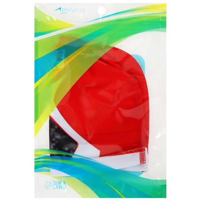 Шапочка для плавания детская ONLYTOP DRIVE, тканевая, обхват 46-52 см