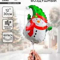 Воздушный шар фольгированный 12" «Снеговик с шарфиком»