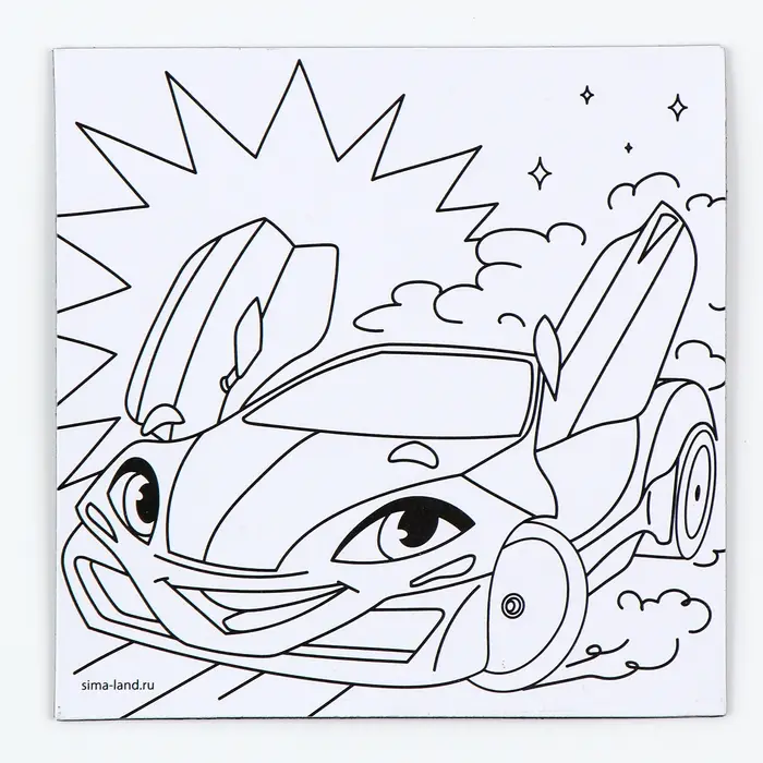 Магнит-раскраска «Тачка», 10 × 10 см